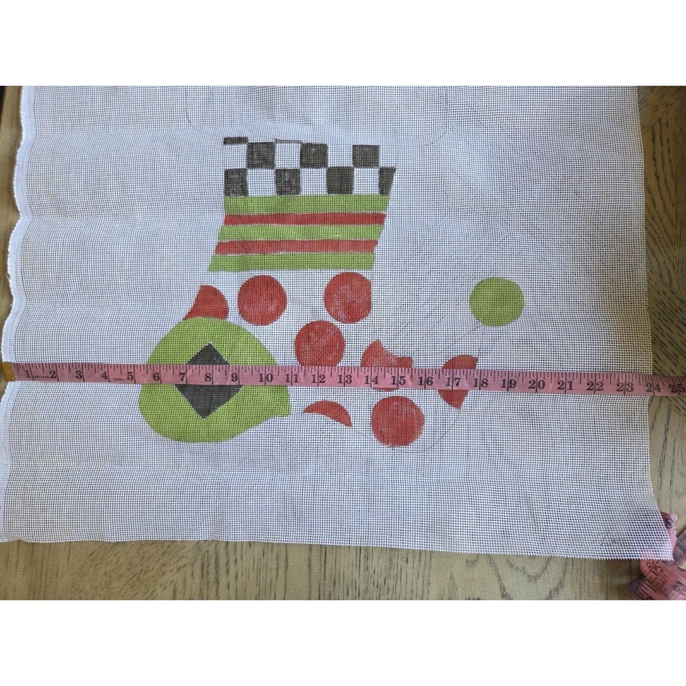Needlepoint Canvas Christmas Stocking New Hand Painted Needlepoint Canvas Huge - Picture 7 of 9